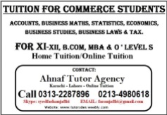 bcom home tutor in karachi o-level a-level private tutor and home tuition